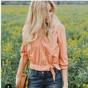 Madewell Star Scatter Wrap Blouse Size XS NWOT